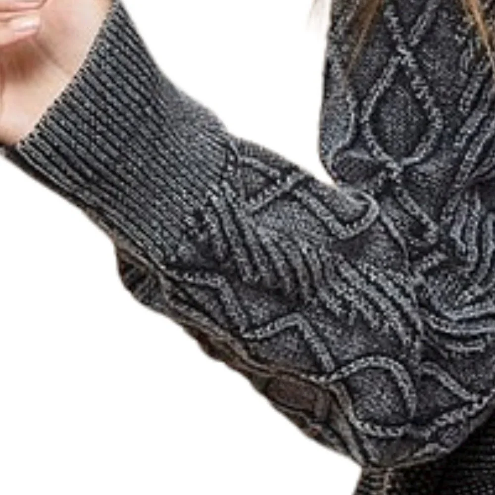 BiBi Ribbed Trim Round Neck Pullover - Picture 3 of 5